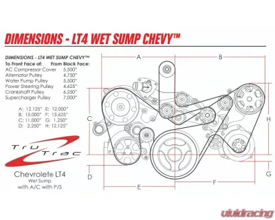 Billet Specialties Black Anodized Tru Trac Serpentine System with A/C & Power Steering LT4 Chevrolet - BLK13500