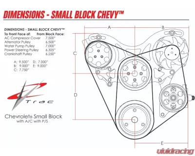Billet Specialties V-Trac Pulley System w/ Power Steering & AC Small Block Chevrolet - V3220