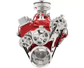 Billet Specialties Premium Tru Trac Serpentine System no PS & AC Billet Alternator Polished Small Block Chevrolet