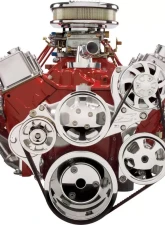 Billet Specialties Premium Tru Trac Serpentine System no AC with PS Billet Alternator Polished Small Block Chevrolet                                     - 13225PA - Image 2