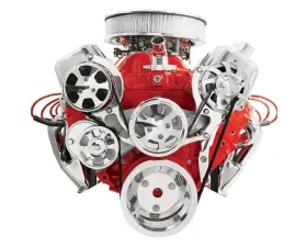 Billet Specialties Premium Tru Trac Serpentine System with AC no PS Billet Alternator Polished Big Block Chevrolet