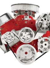 Billet Specialties Premium Tru Trac Serpentine System no AC with PS Billet Alternator Polished Big Block Chevrolet                                     - 14225PA - Image 2