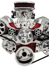 Billet Specialties Premium Tru Trac Serpentine System with AC & PS Powermaster Alternator Polished 348 | 409 Chevrolet                                     - 14400P - Image 2