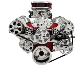 Billet Specialties Premium Tru Trac Serpentine System with AC & PS Billet Alternator Polished 348 | 409 Chevrolet