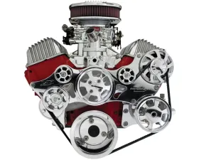 Billet Specialties Premium Tru Trac Serpentine System no AC with PS Billet Alternator Polished 348 | 409 Chevrolet