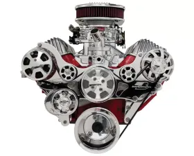 Billet Specialties Premium Tru Trac Serpentine System with AC no PS Billet Alternator Polsihed 348 | 409 Chevrolet