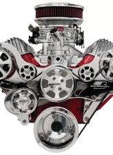 Billet Specialties Premium Tru Trac Serpentine System with AC no PS Billet Alternator Polsihed 348 | 409 Chevrolet                                     - 14420A - Image 2