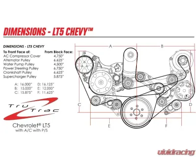 Billet Specialties Tru Trac Serpentine System LT5 Black - BLK13570