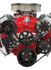 Billet Specialties Premium Tru Trac Serpentine System with AC & PS Powermaster alternator Black Anodized Big Block Chevrolet                                     - BLK14220P - Image 2