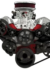 Billet Specialties Premium Tru Trac Serpentine System with AC & PS Billet Alternator Black Anodized 348 | 409 Chevrolet Black                                     - BLK14400PA - Image 2