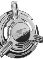 Billet Specialties Palmdale Wheels 7 Slot Flat Spinner Center Caps (Pair)                                     - CAP5FS - Image 3