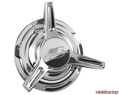 Billet Specialties Palmdale Wheels 7 Slot Flat Spinner Center Caps (Pair) - CAP5FS