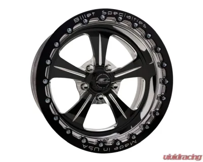 Billet Specialties Single Bead Lock Fineline Wheel 15x12 Black Anodized - AMCB70SB512
