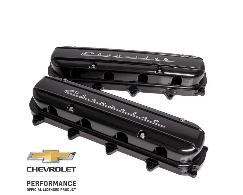 Billet Specialties Black LT Script Valve Cover Pair - P95585