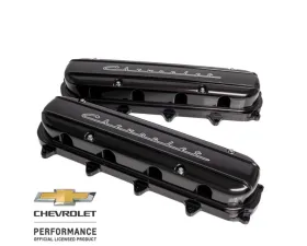 Billet Specialties Black LT Script Valve Cover Pair