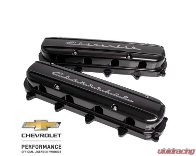 Billet Specialties Black LT Script Valve Cover Pair - P95585