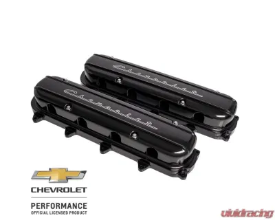 Billet Specialties Black LT Script Valve Cover Pair - P95585