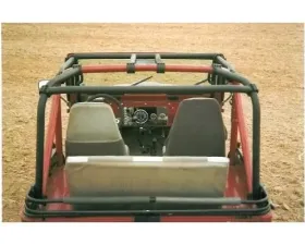 Rockhard 4x4 Unpainted Family Style Rear Side Bars w/ Straight Across Rear Bar Jeep CJ5 1955-1978