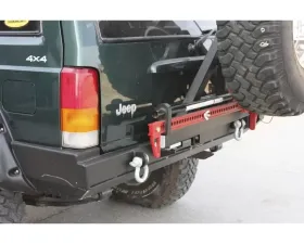 Rockhard 4x4 Bushwacker Pocket Flares Patriot Series Rear Bumper w/ Tire Carrier Jeep Cherokee XJ 1984-2001