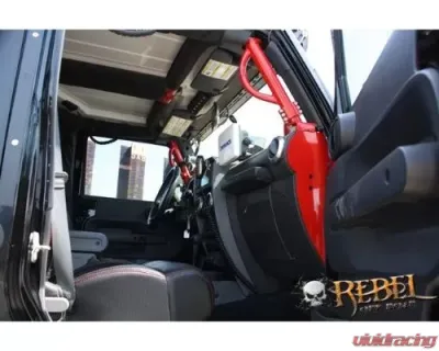 Rockhard 4x4 Black Overhead T-Section Padding Kit Jeep Wrangler JK 2/4-Door 2007-2018 - RH-1030-TP