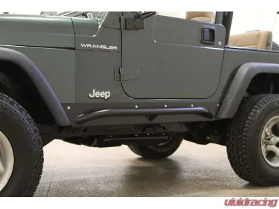 Rock Hard 4x4 Patriot Series Rocker Guards w/ Tube Sliders - Raw Finish for Jeep Wrangler TJ 1997-2006 - RH-3001-S