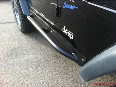 Rock Hard 4x4 Patriot Series Rocker Guards w/ Tube Sliders - Raw Finish for Jeep Wrangler TJ 1997-2006 - RH-3001-S