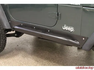 Rock Hard 4x4 Patriot Series Rocker Guards w/ Tube Sliders - Raw Finish for Jeep Wrangler TJ 1997-2006 - RH-3001-S