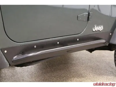 Rock Hard 4x4 Patriot Series Rocker Guards w/ Tube Sliders - Raw Finish for Jeep Wrangler TJ 1997-2006 - RH-3001-S