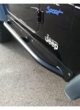 Rockhard 4x4 Black Patriot Series Rocker Guards w/ Tube Sliders Jeep Wrangler TJ 1997-2006                                     - RH-3001-SC - Image 8
