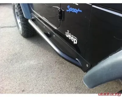Rockhard 4x4 Black Patriot Series Rocker Guards w/ Tube Sliders Jeep Wrangler TJ 1997-2006 - RH-3001-SC