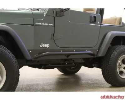Rockhard 4x4 Black Patriot Series Rocker Guards w/ Tube Sliders Jeep Wrangler TJ 1997-2006 - RH-3001-SC