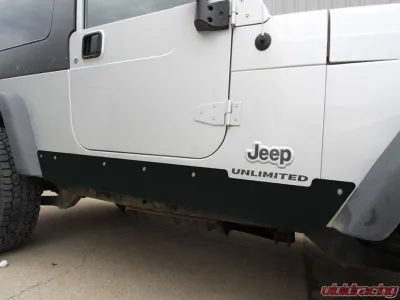 Rock Hard 4x4 Patriot Series Rocker Guards w/o Tube Sliders Raw Finish for Jeep Wrangler Unlimited LJ 2003-2006 - RH-3001-U