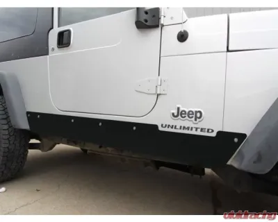 Rockhard 4x4 Black Patriot Series Rocker Guards W/O Tube Sliders Jeep Wrangler Unlimited LJ 2003-2006 - RH-3001-UC