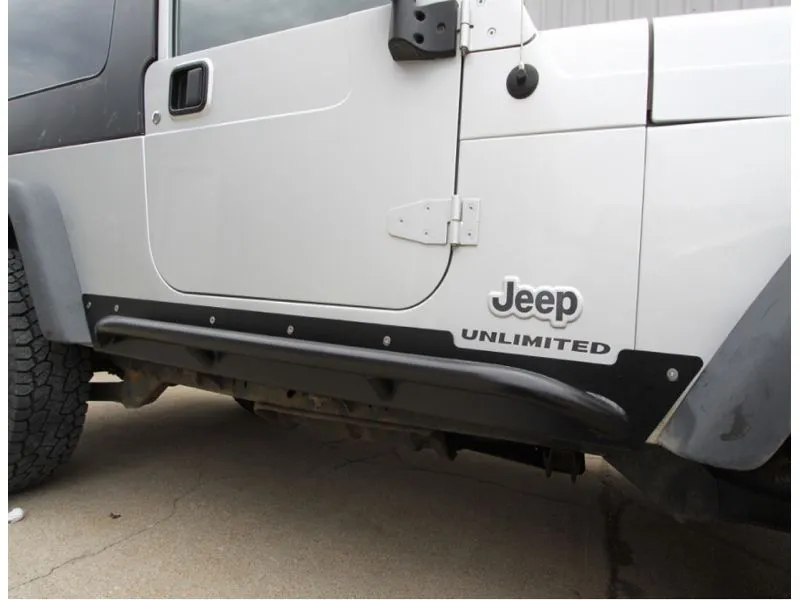 Rock Hard 4x4 Patriot Series Rocker Guards w/ Tube Sliders - Raw Finish for Jeep Wrangler Unlimited LJ 2003-2006 - RH-3001-US
