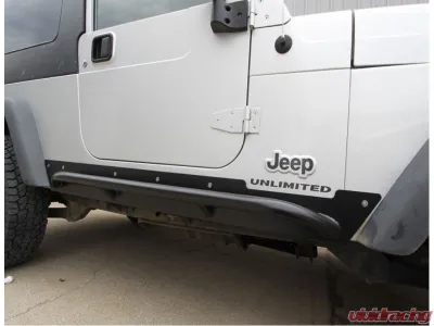 Rock Hard 4x4 Patriot Series Rocker Guards w/ Tube Sliders - Raw Finish for Jeep Wrangler Unlimited LJ 2003-2006 - RH-3001-US