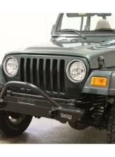 Rockhard 4x4 Narrow Width Angled Forward Hoop Legendary Front Bumper Jeep CJ5 | CJ7 | CJ8 | Wrangler YJ | TJ | LJ 1976-2006                                     - RH-4001-C46 - Image 4