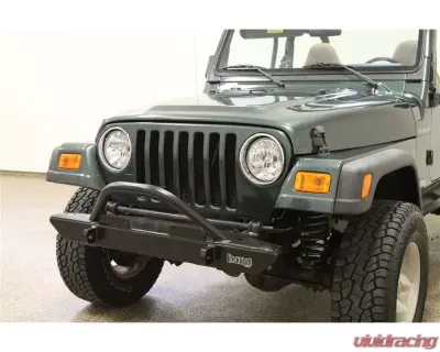 Rockhard 4x4 Narrow Width Angled Forward Hoop Legendary Front Bumper Jeep CJ5 | CJ7 | CJ8 | Wrangler YJ | TJ | LJ 1976-2006 - RH-4001-C46