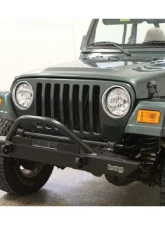 Rockhard 4x4 Black Mid Width Legendary Angled Forward Hoop Front Bumper Jeep CJ5 | CJ7 | CJ8 | Wrangler YJ | TJ | LJ 1976-2006                                     - RH-4001-C54 - Image 7