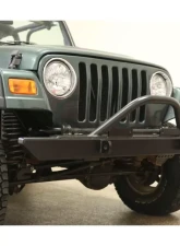 Rockhard 4x4 Black Mid Width Legendary Angled Forward Hoop Front Bumper Jeep CJ5 | CJ7 | CJ8 | Wrangler YJ | TJ | LJ 1976-2006                                     - RH-4001-C54 - Image 3
