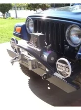 Rockhard 4x4 Black Mid Width Legendary Angled Forward Hoop Front Bumper Jeep CJ5 | CJ7 | CJ8 | Wrangler YJ | TJ | LJ 1976-2006                                     - RH-4001-C54 - Image 7