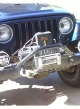 Rockhard 4x4 Black Mid Width Legendary Angled Forward Hoop Front Bumper Jeep CJ5 | CJ7 | CJ8 | Wrangler YJ | TJ | LJ 1976-2006                                     - RH-4001-C54 - Image 6