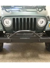 Rockhard 4x4 Black Full Width Legendary Angled Forward Hoop Front Bumper Jeep CJ5 | CJ7 | CJ8 | Wrangler YJ | TJ | LJ 1976-2006                                     - RH-4001-C60 - Image 6
