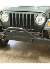 Rockhard 4x4 Black Full Width Legendary Angled Forward Hoop Front Bumper Jeep CJ5 | CJ7 | CJ8 | Wrangler YJ | TJ | LJ 1976-2006                                     - RH-4001-C60 - Image 7