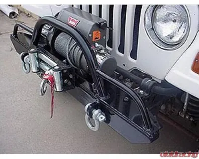 Rock Hard 4x4 Narrow Width Legendary Front Bumper Straight Up Hoop w/ Tube Extensions for Jeep CJ | YJ | TJ | LJ 1976-2006 - RH-4005-CX46