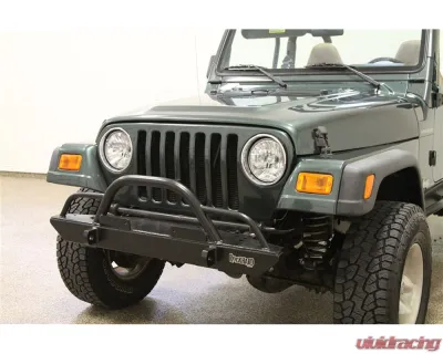 Rock Hard 4x4 Narrow Width Legendary Front Bumper Straight Up Hoop w/ Tube Extensions for Jeep CJ | YJ | TJ | LJ 1976-2006 - RH-4005-CX46