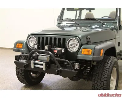 Rock Hard 4x4 Narrow Width Legendary Front Bumper Straight Up Hoop w/ Tube Extensions for Jeep CJ | YJ | TJ | LJ 1976-2006 - RH-4005-CX46