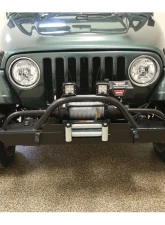 Rock Hard 4x4 Narrow Width Legendary Front Bumper Straight Up Hoop w/ Tube Extensions for Jeep CJ | YJ | TJ | LJ 1976-2006                                     - RH-4005-CX46 - Image 6