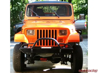 Rock Hard 4x4 Narrow Width Legendary Front Bumper Straight Up Hoop w/ Tube Extensions for Jeep CJ | YJ | TJ | LJ 1976-2006 - RH-4005-CX46
