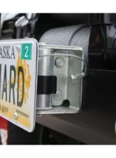 Rockhard 4x4 Unpainted Roller Fairlead License Plate Mount w/ Cable Lanyard                                     - RH-4006-F - Image 4