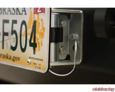 Rockhard 4x4 Unpainted Roller Fairlead License Plate Mount w/ Cable Lanyard - RH-4006-F